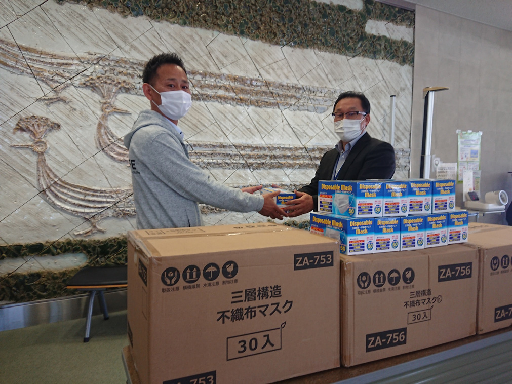 コロナ禍にて尾張旭市へマスク寄贈