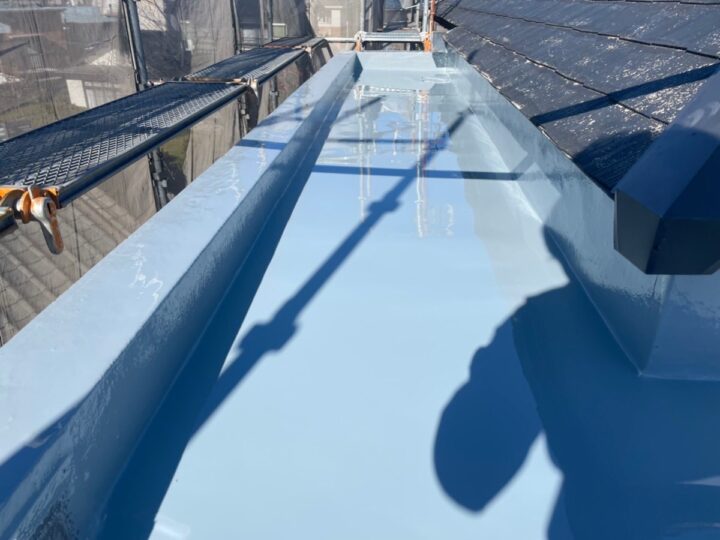 屋上　防水作業