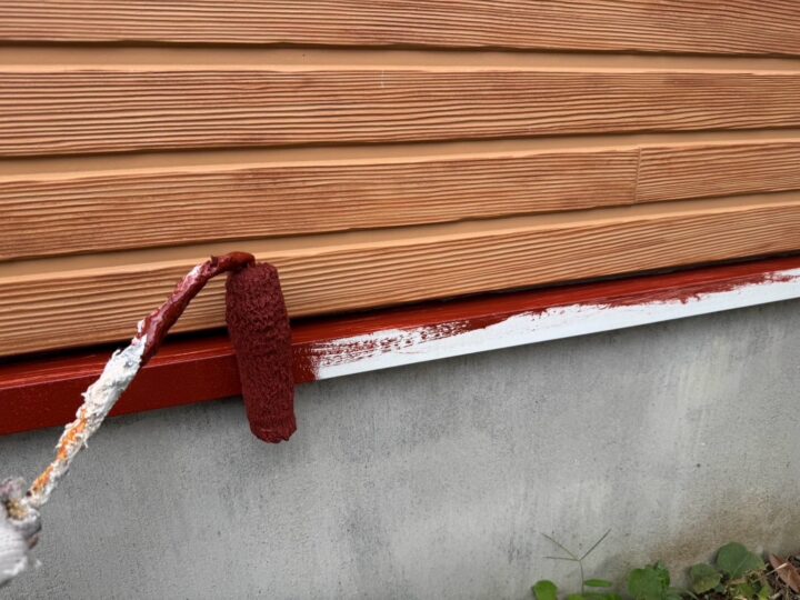 付帯部 錆止め塗布作業