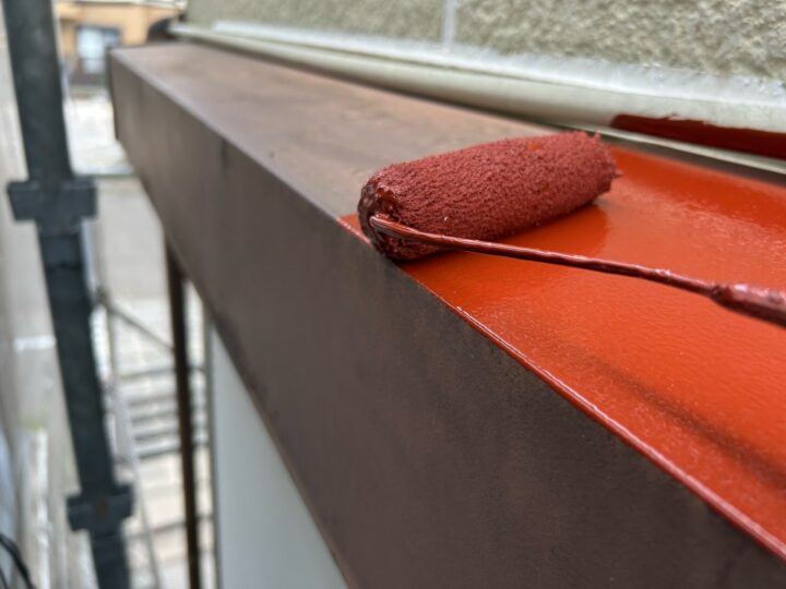 付帯部 板金部サビ止め塗布作業