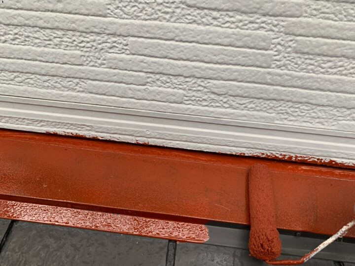 付帯部 錆止め塗布作業