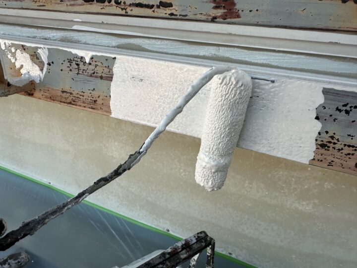 付帯部 錆止め塗布作業