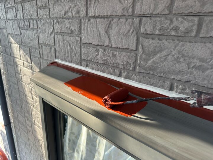 付帯部 板金部サビ止め塗布作業