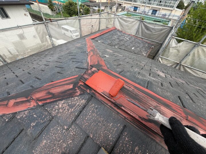 屋根板金部 塗装作業