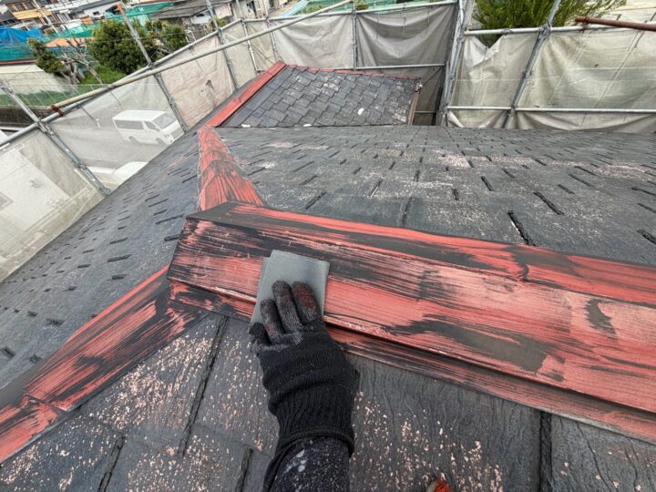 屋根 板金部下地調整作業