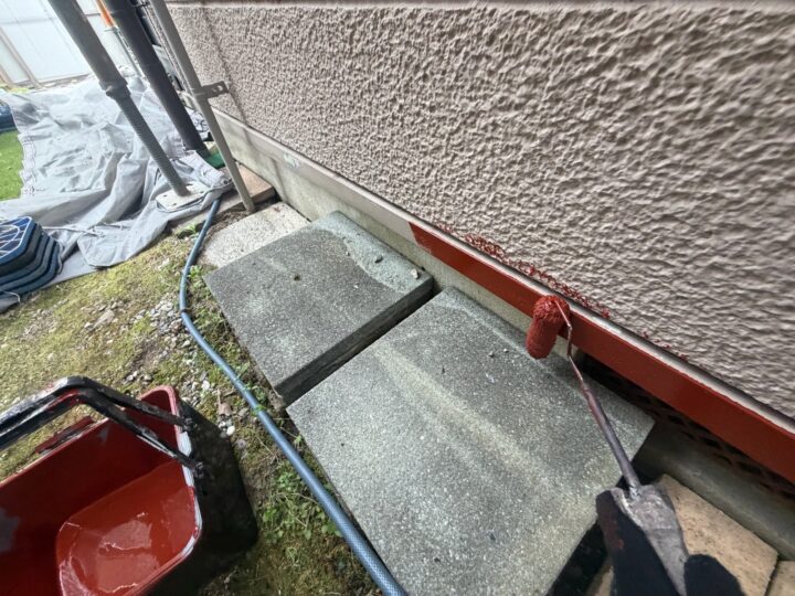 付帯部 錆止め塗布作業