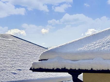 雪が積もった屋根