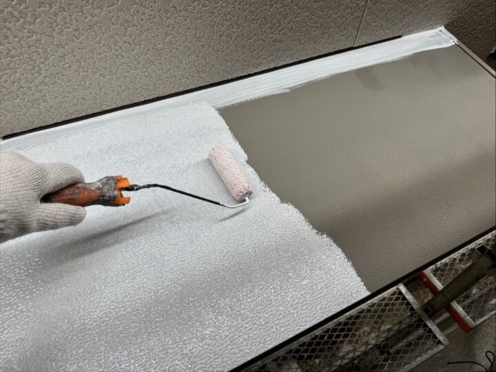 付帯部 板金部サビ止め塗布作業