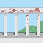 劣化し錆びた柵