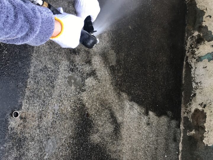 塀の高圧洗浄
