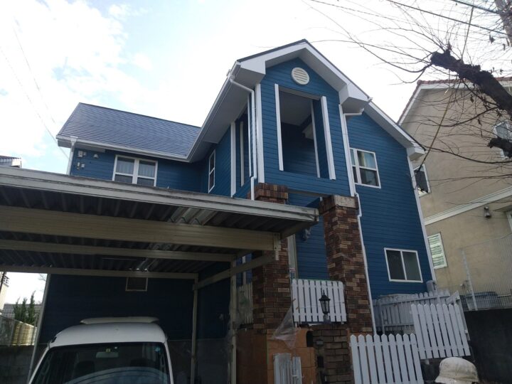 外壁塗装ブルー